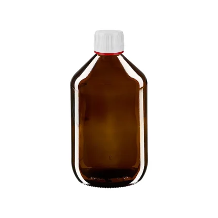 Bouteille 1000 ml en verre brun avec bouchon (sécurisé)