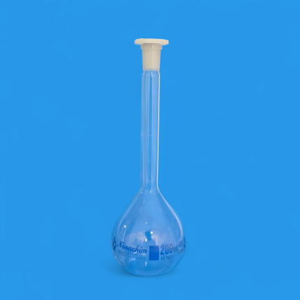 Fiole jaugée 200ml classe A avec bouchon Novachim