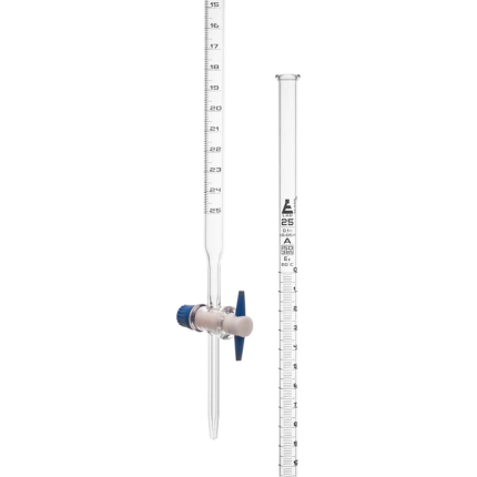 Burette 25 ml classe A Clé droit en teflon EISCO