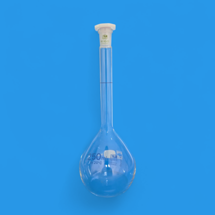 Fiole jaugée 250ml classe A avec bouchon – Image 2