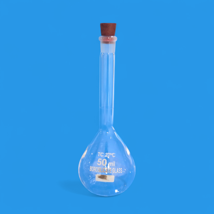 Fiole jaugée 50ml classe A avec bouchon – Image 2