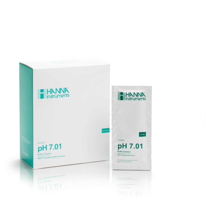 hi70007p Solution d'étalonnage pH 7,01 en Sachets (25 x 20 mL) - HI70007P – Image 2