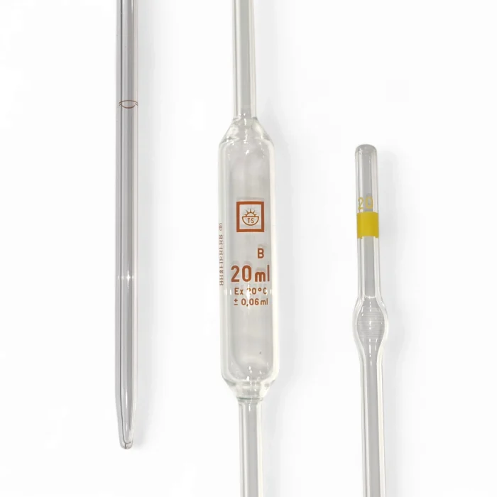 Pipette 20 ml jaugée 1 boule Classe B – Image 1