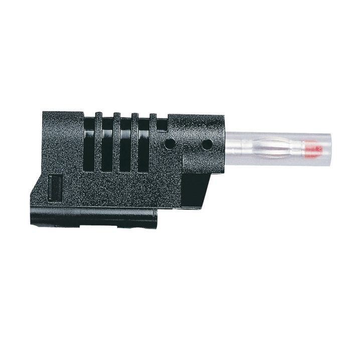 Fiche banane Ø4mm avec embout isolant, fourreau rétractable - noir – Image 1