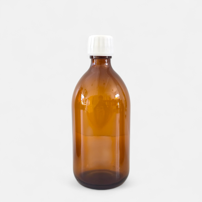 Bouteille 250 ml en verre brun avec bouchon (sécurisé) – Image 1