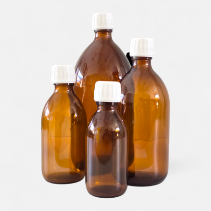 Bouteille 250 ml en verre brun avec bouchon (sécurisé) – Image 3