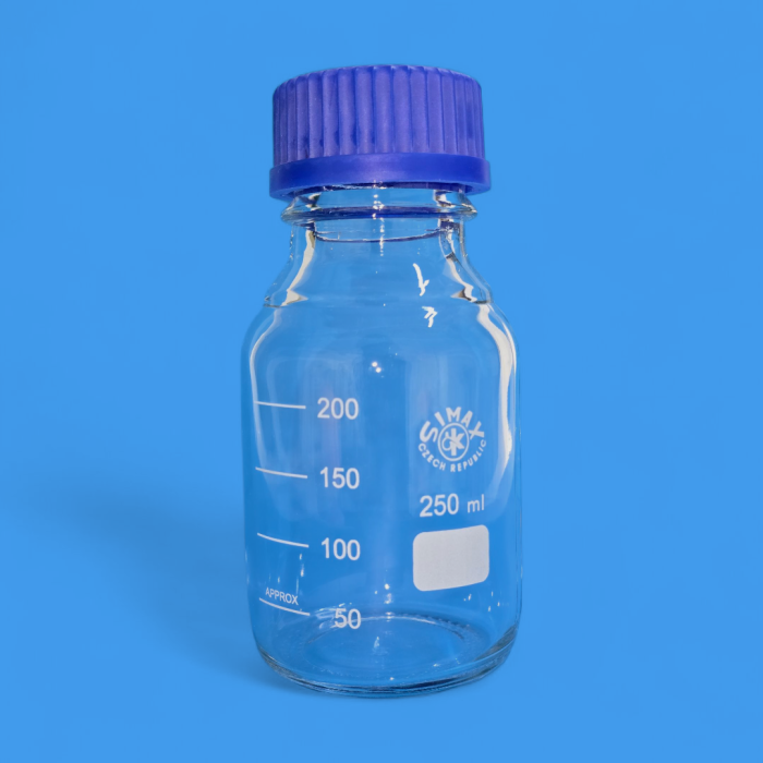 Flacon réactif 250mL avec vis GL45 SIMAX – Image 1