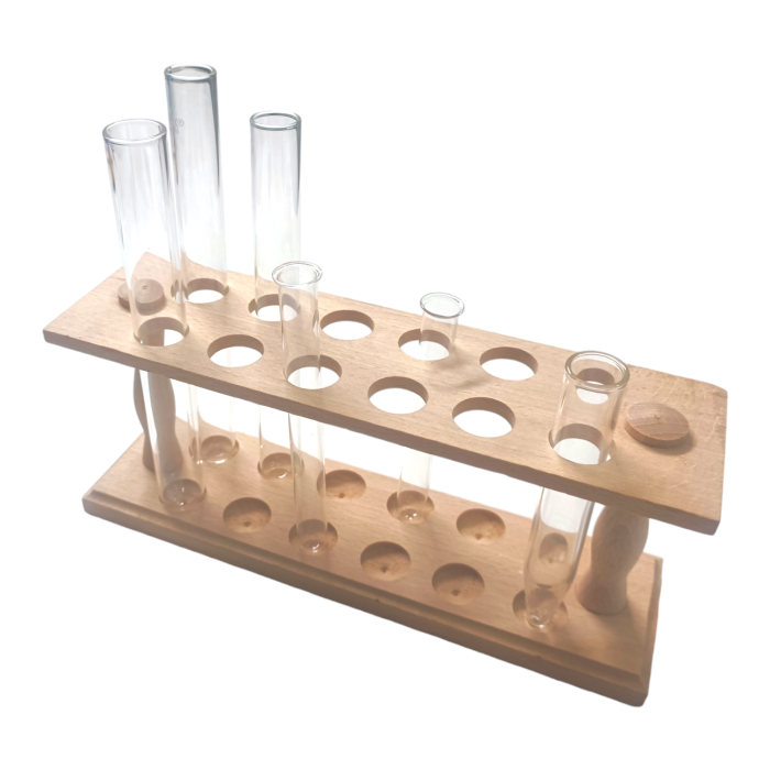 Support 12 tubes a essai en bois – Image 1