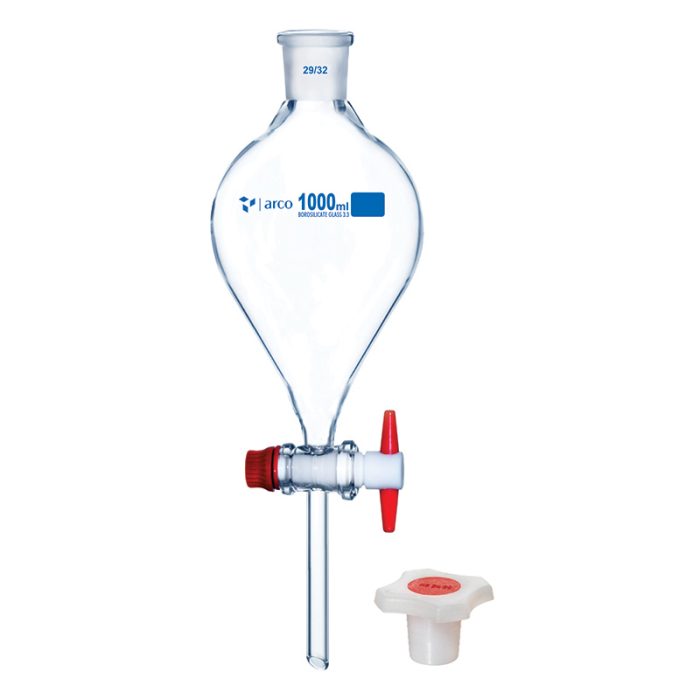 Ampoule à décanter clé en PTFE BORO 1000ml – Image 1